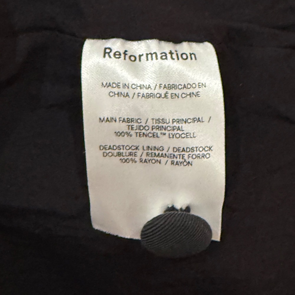 Reformation Tonya Top Black Strapless ‎ Non-functional Button Front Size 6 - Picture 5 of 9